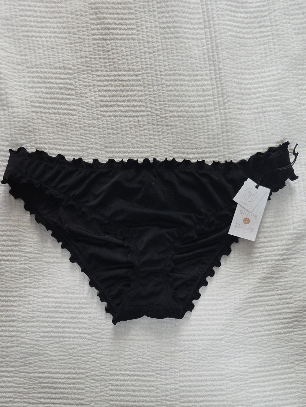 Shade & Shore Black Ruffle Bathing Suit Bottoms